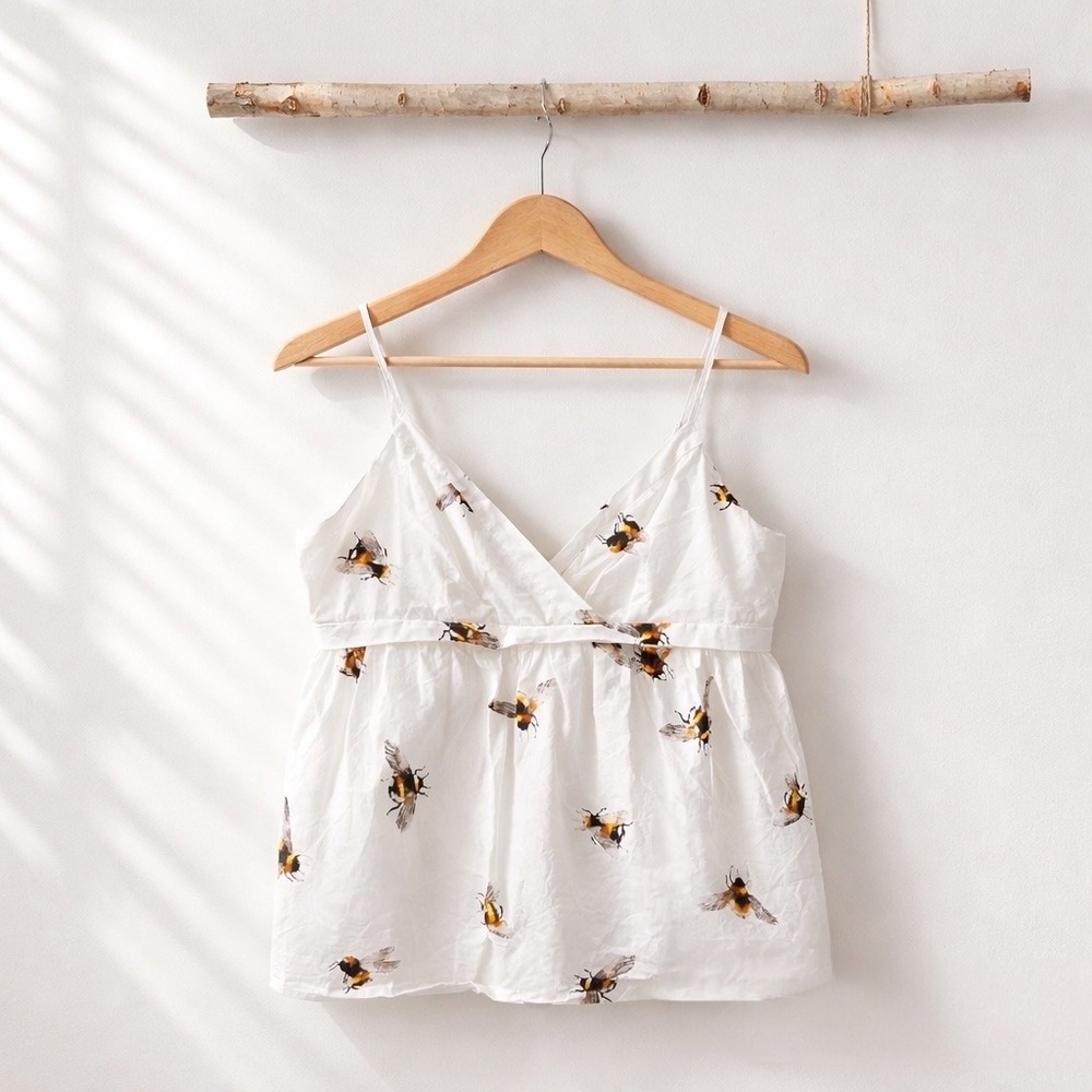 Victoria‎ Beckham Target Bee Print Babydoll Cami M Summer Cottagecore Coquette